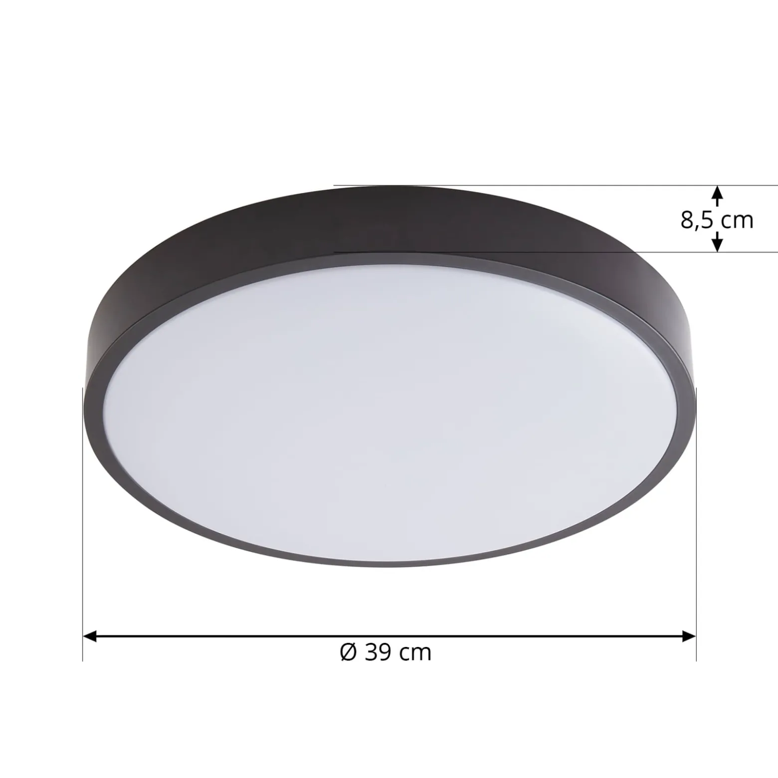 Lindby LED-kattovalaisin Medon, Ø 38 cm, musta, IP44, metallia