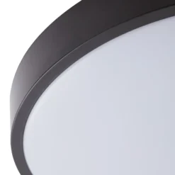 Lindby LED-kattovalaisin Medon, Ø 38 cm, musta, IP44, metallia