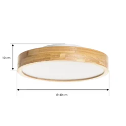 Lindby LED-kattovalaisin Milada, tammi, CCT, kaukosäädin