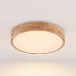 Lindby LED-kattovalaisin Milada, tammi, CCT, kaukosäädin