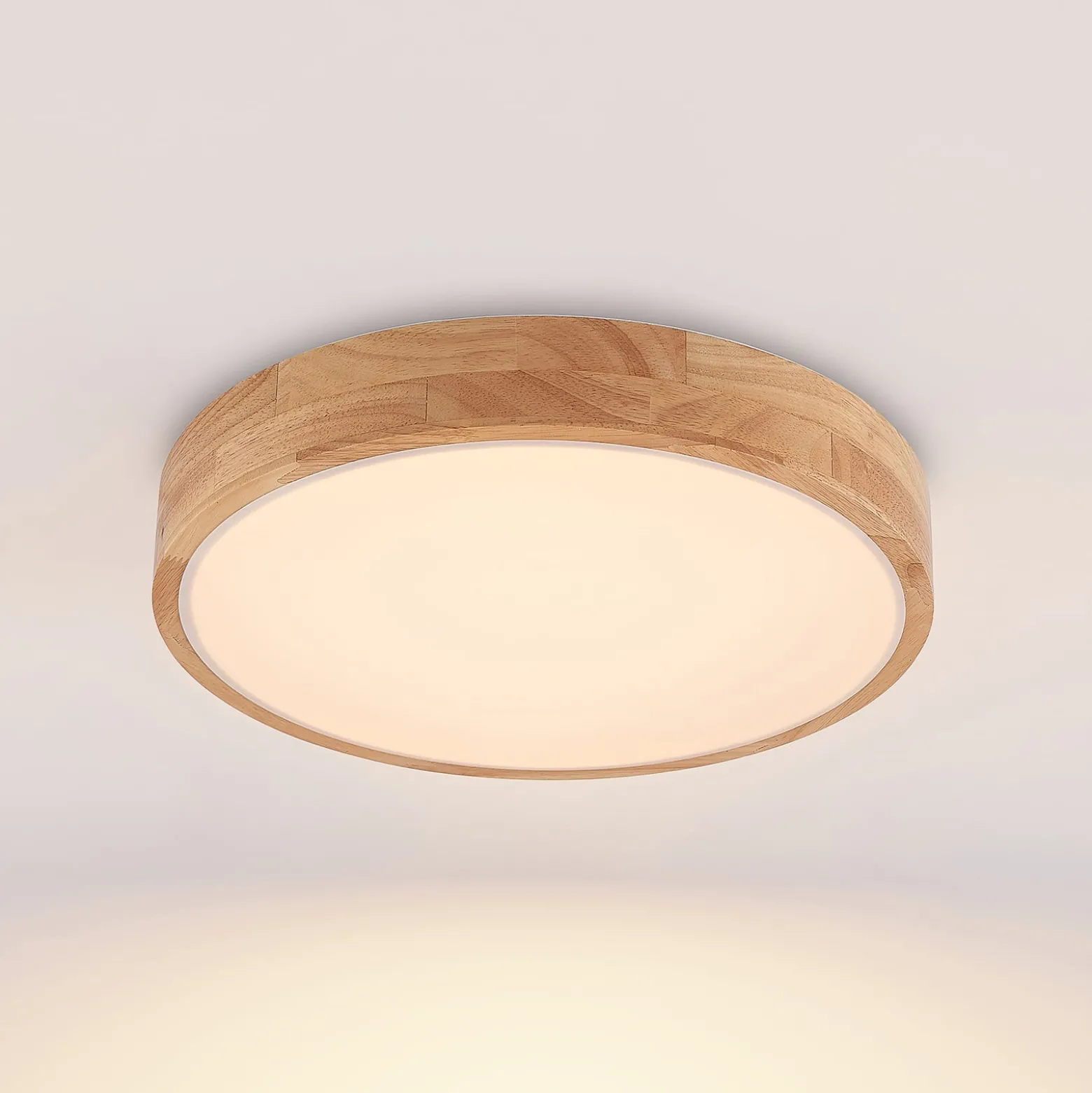 Lindby LED-kattovalaisin Milada, tammi, CCT, kaukosäädin