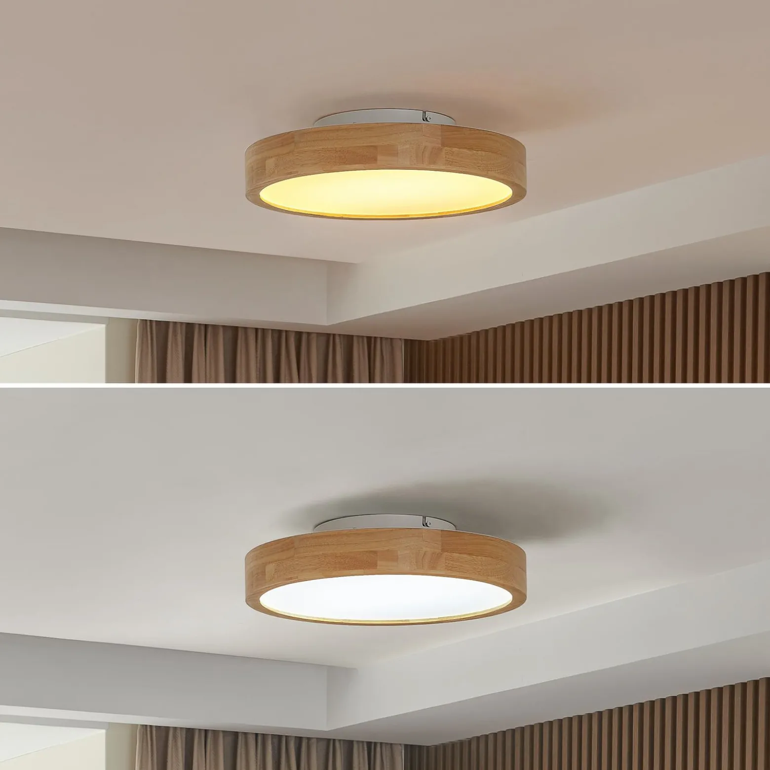 Lindby LED-kattovalaisin Milada, tammi, CCT, kaukosäädin