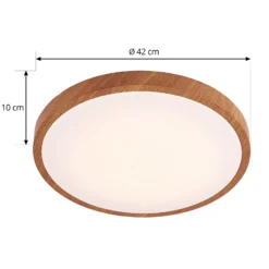 Lindby LED-kattovalaisin Mynte, Ø42cm, puuoptinen, muovi