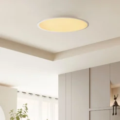 Lindby LED-kattovalaisin Narima, CCT, Ø 60 cm, hopea