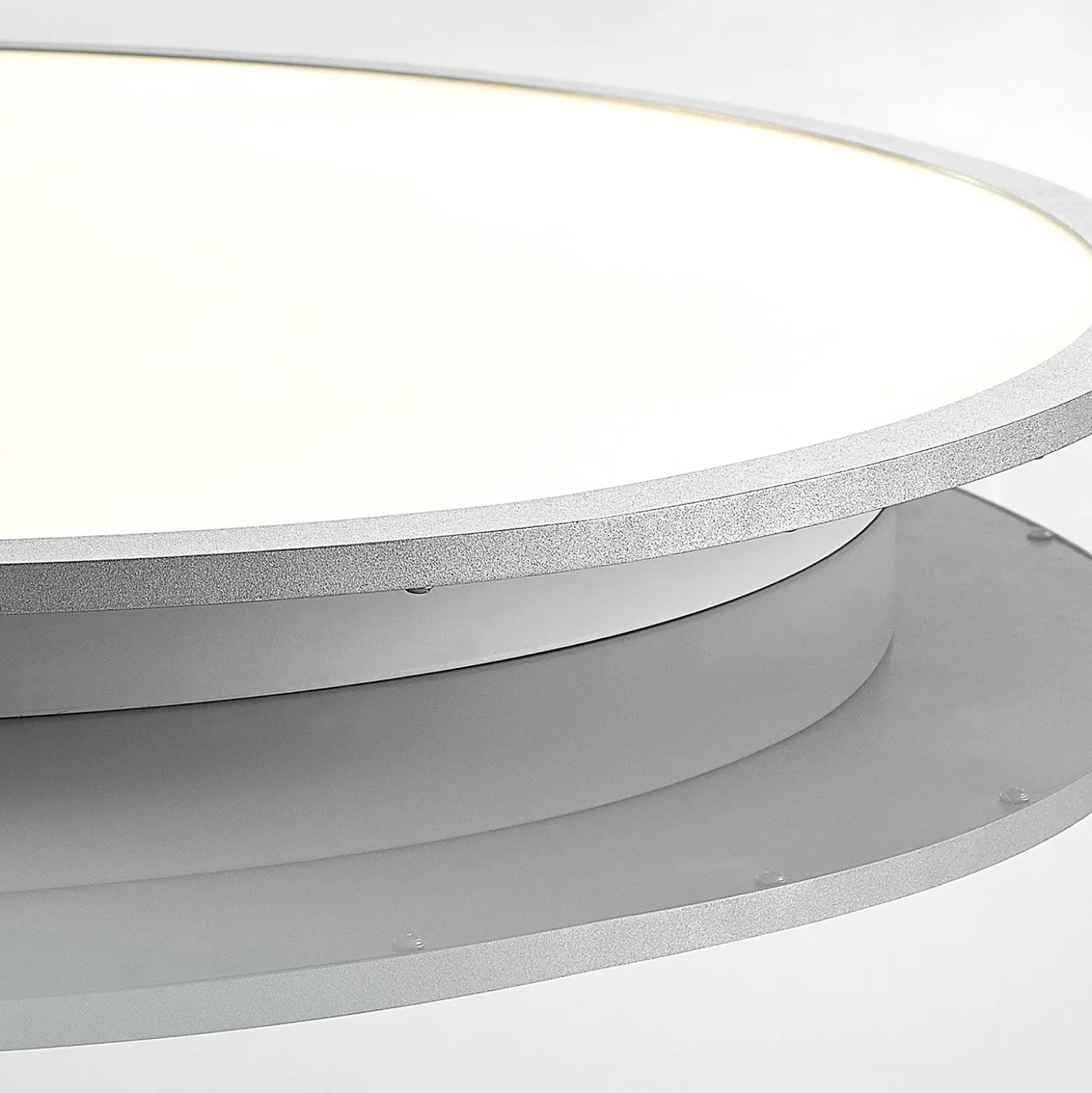 Lindby LED-kattovalaisin Narima, 4000 K, Ø 80 cm, hopea