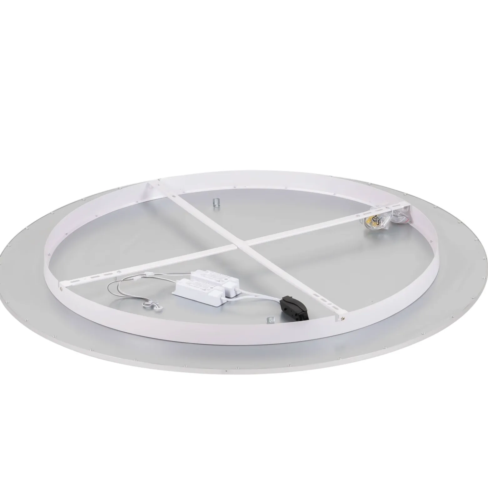 Lindby LED-kattovalaisin Narima, 4000 K, Ø 100 cm, hopea