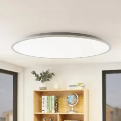 Lindby LED-kattovalaisin Narima, 4000 K, Ø 100 cm, hopea