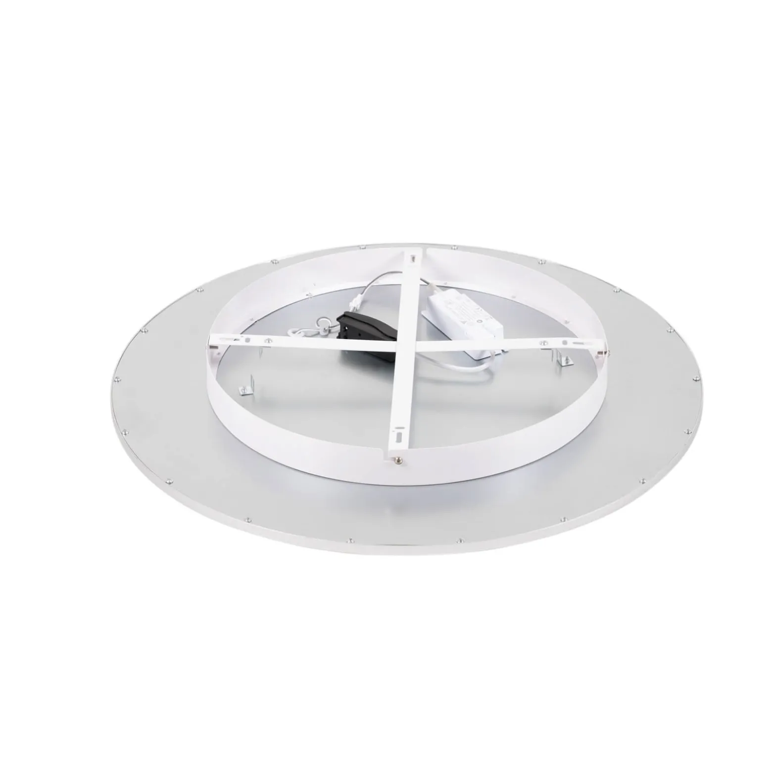 Lindby LED-kattovalaisin Narima, 4000 K, Ø 60 cm, hopea