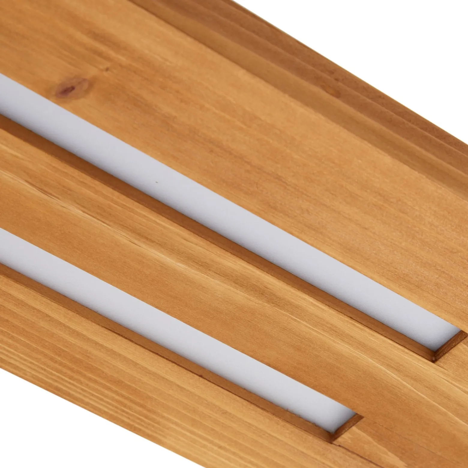 Lindby LED-kattovalaisin Nesaja, musta, puu, 98cm, himmennettävä
