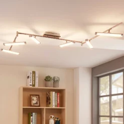 Lindby LED-kattovalaisin Pilou, 6 valoa, himmennettävä, kromi