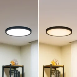 Lindby LED-kattovalaisin Pravin, Ø 50 cm, CCT, musta