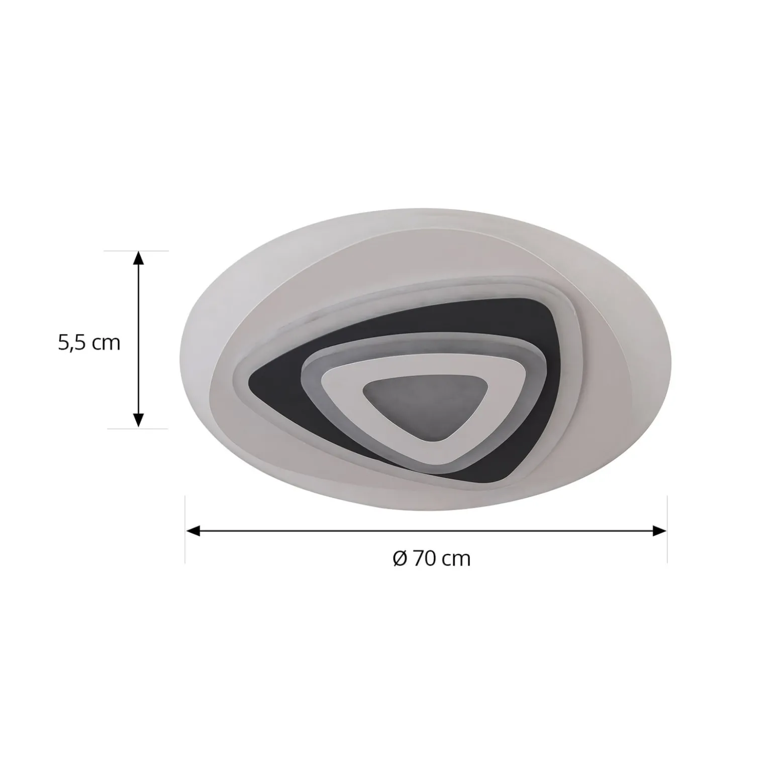 Lindby LED-kattovalaisin Rebeka, Ø 70 cm, CCT, kaukosäädin