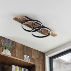 Lindby LED-kattovalaisin Sentoa, puu, 75 cm pitkä, 3000 K