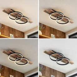 Lindby LED-kattovalaisin Sentoa, puu, 75 cm pitkä, 3000 K