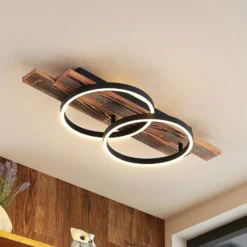 Lindby LED-kattovalaisin Sentoa, puu, 75 cm pitkä, 3000 K