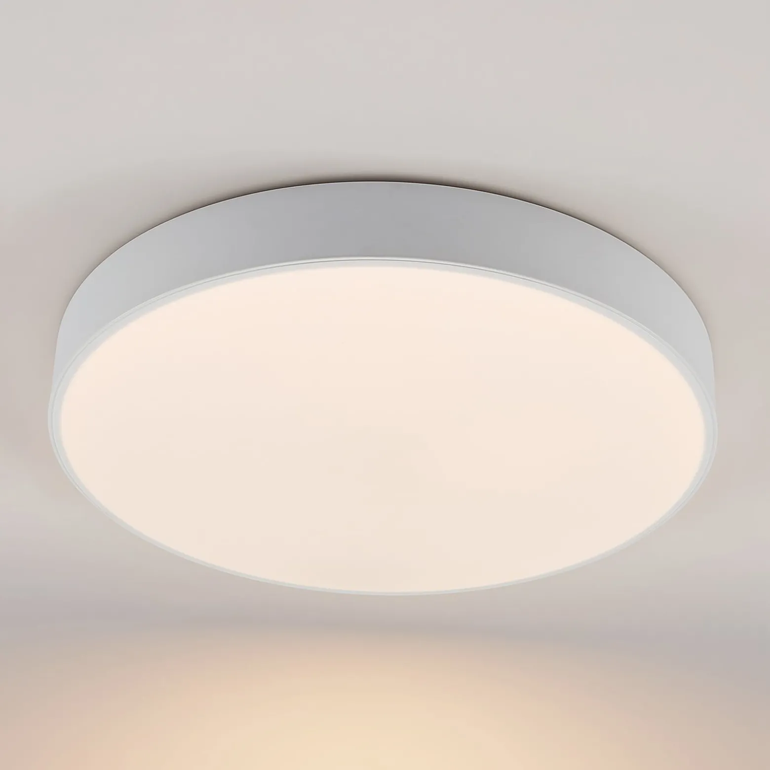 Lindby LED-kattovalaisin Simera, Ø 50cm, valkoinen, metallia