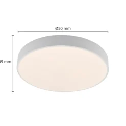 Lindby LED-kattovalaisin Simera, Ø 50cm, valkoinen, metallia