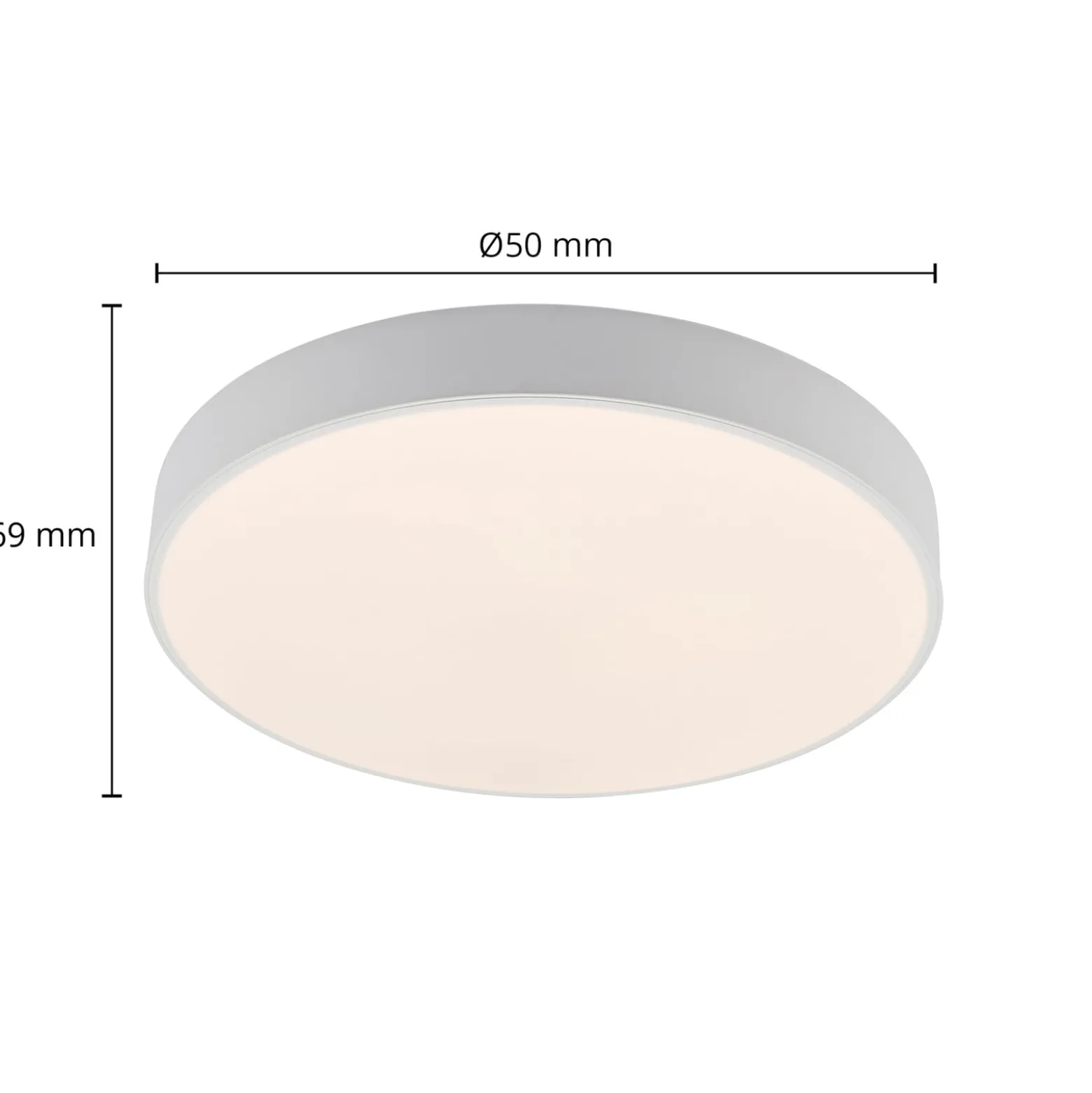 Lindby LED-kattovalaisin Simera, Ø 50cm, valkoinen, metallia