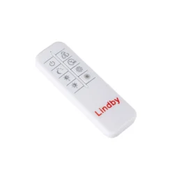Lindby LED-kattovalaisin Velua, valkoinen/tumma puu, CCT, Ø 50 cm
