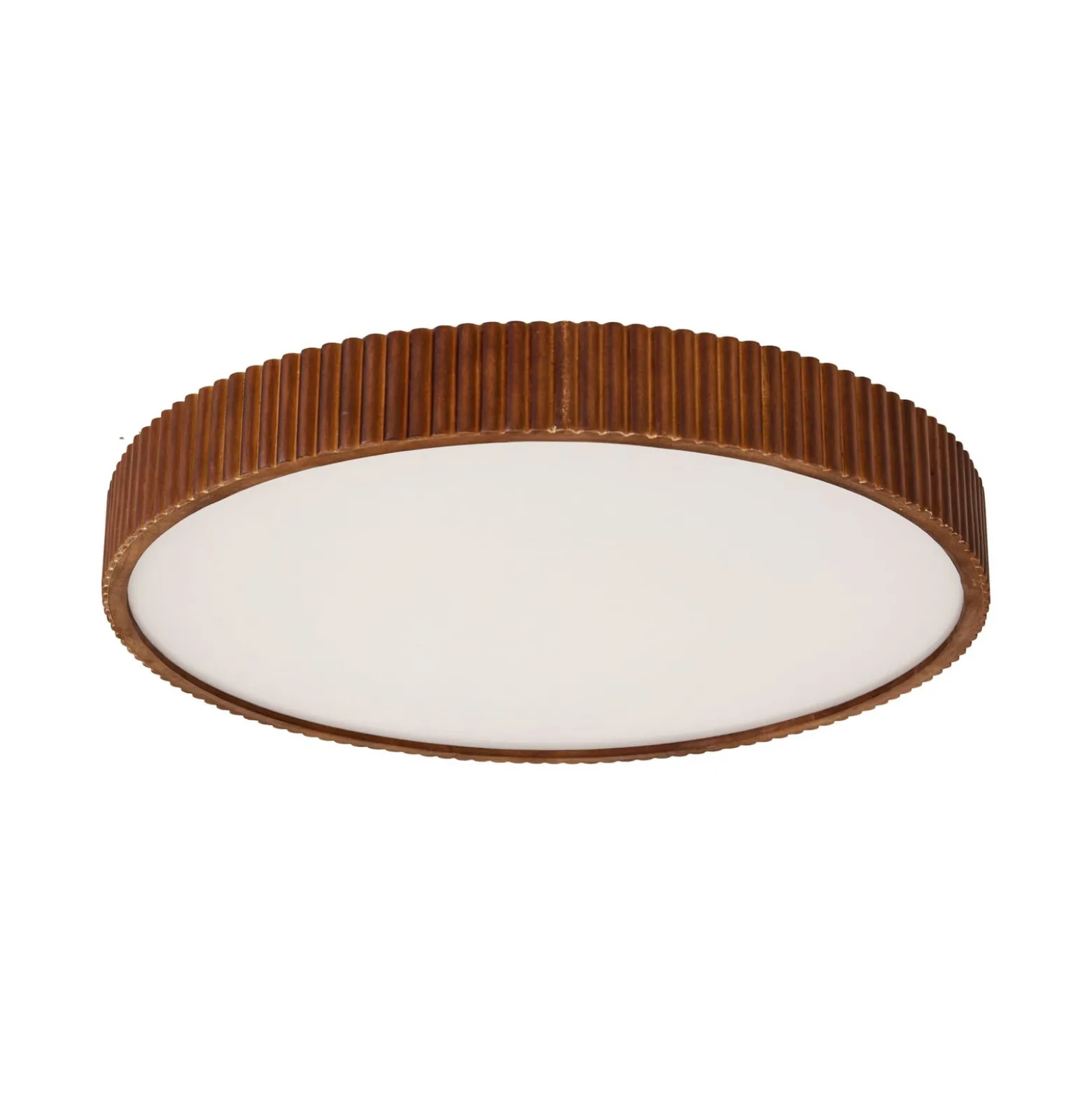 Lindby LED-kattovalaisin Velua, valkoinen/tumma puu, CCT, Ø 50 cm