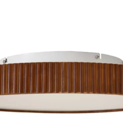 Lindby LED-kattovalaisin Velua, valkoinen/tumma puu, CCT, Ø 50 cm