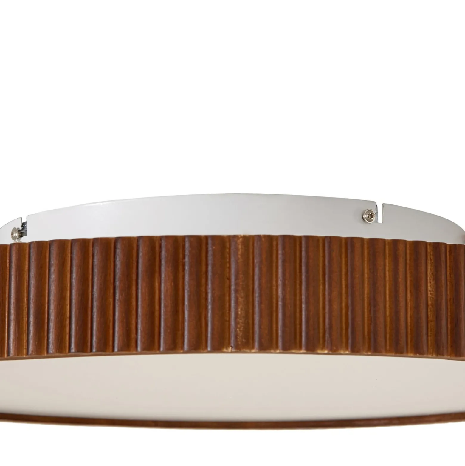 Lindby LED-kattovalaisin Velua, valkoinen/tumma puu, CCT, Ø 50 cm