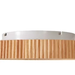Lindby LED-kattovalaisin Velua, valkoinen/vaalea puu, CCT, Ø 50 cm