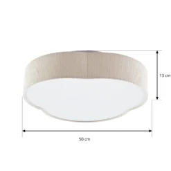 Lindby LED-kattovalaisin Winona, Cord, 48 cm, kermanvärinen, CCT
