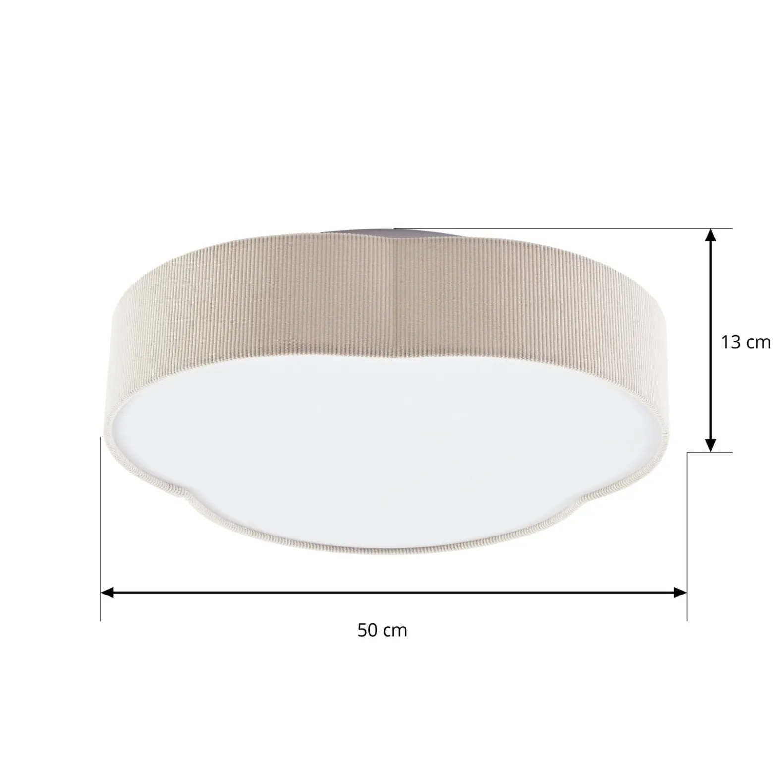Lindby LED-kattovalaisin Winona, Cord, 48 cm, kermanvärinen, CCT