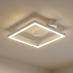 Lindby LED-kattovalaisin Yulla, valkoinen, liiketunnistin