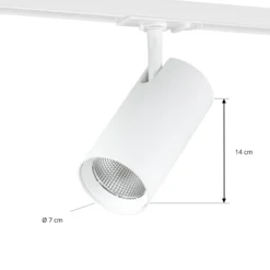 Lindby LED-kiskospotti Linaro, valkoinen, Ø 7 cm, alumiini, CCT