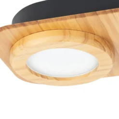 Lindby LED-kohdevalaisin Joren, puu, 38 x 16 cm, 2-valo, 3000 K