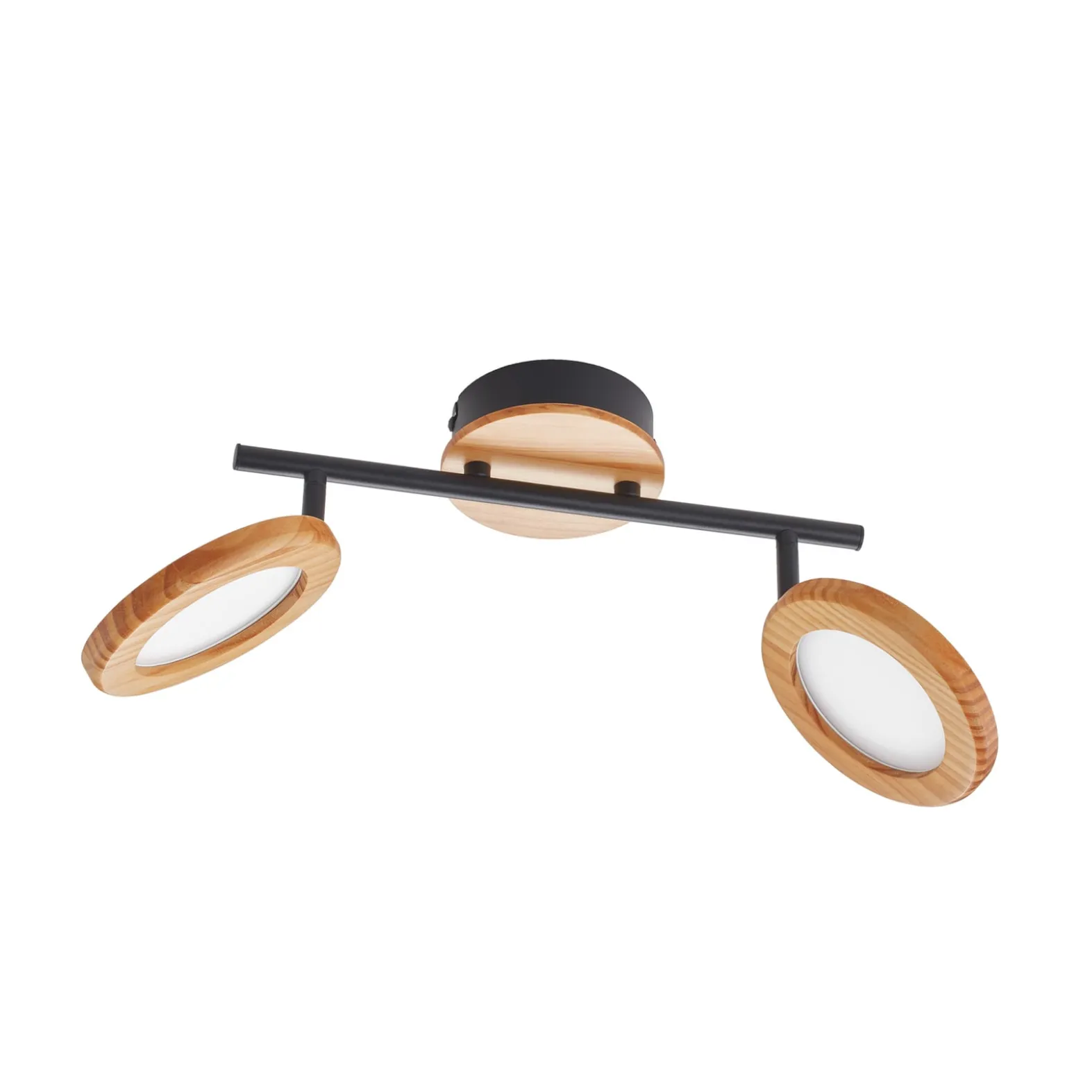 Lindby LED-kohdevalaisin Manel, puu, 37 cm pitkä, 2-valoinen