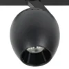 Lindby LED-kohdevalaisin 48 V Lumaro, musta, Ø 6,2 cm, himmennettävä