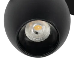 Lindby LED-kohdevalaisin 48 V Lumaro, musta, Ø 6,2 cm, himmennettävä