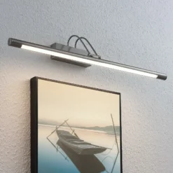 Lindby LED-kuvavalaisin Mailine, 69 cm, nikkeli, kytkin