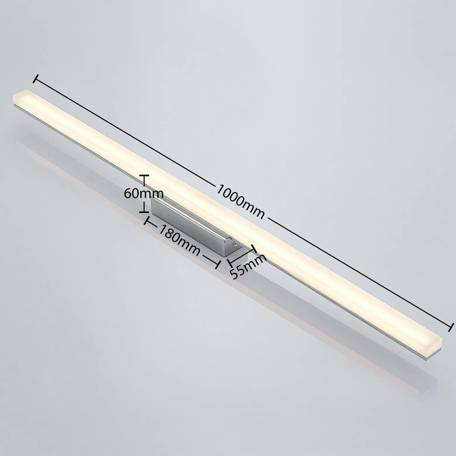 Lindby LED kylpyhuoneen kattovalaisin Levke, 100 cm, himmennettävä, IP44