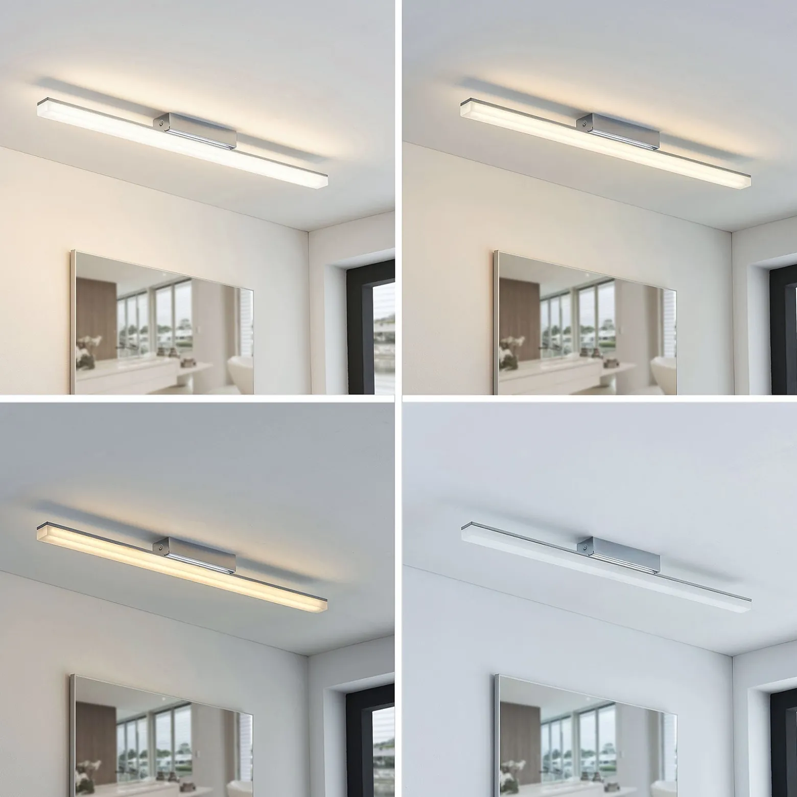 Lindby LED-kylpyhuoneen kattovalaisin Levke, 75 cm, himmennettävä, IP44