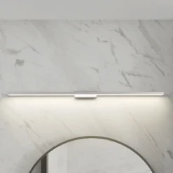 Lindby LED kylpyhuone- ja peilivalaisin Alenia, 120cm, IP44, harmaa