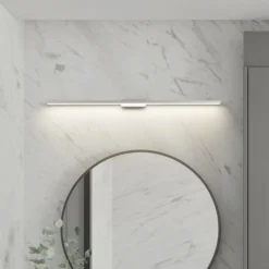 Lindby LED kylpyhuone- ja peilivalaisin Alenia, 120cm, IP44, harmaa