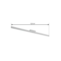 Lindby LED kylpyhuone- ja peilivalaisin Alenia, 120cm, IP44, harmaa