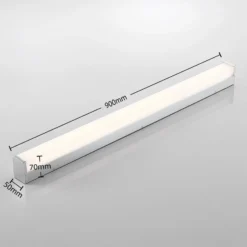Lindby LED-kylpyhuonevalaisin Klea, 90 cm, kromi, metalli, IP 44