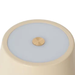 Lindby LED ladattava pöytävalaisin Janea, CROSS, beige, metallia