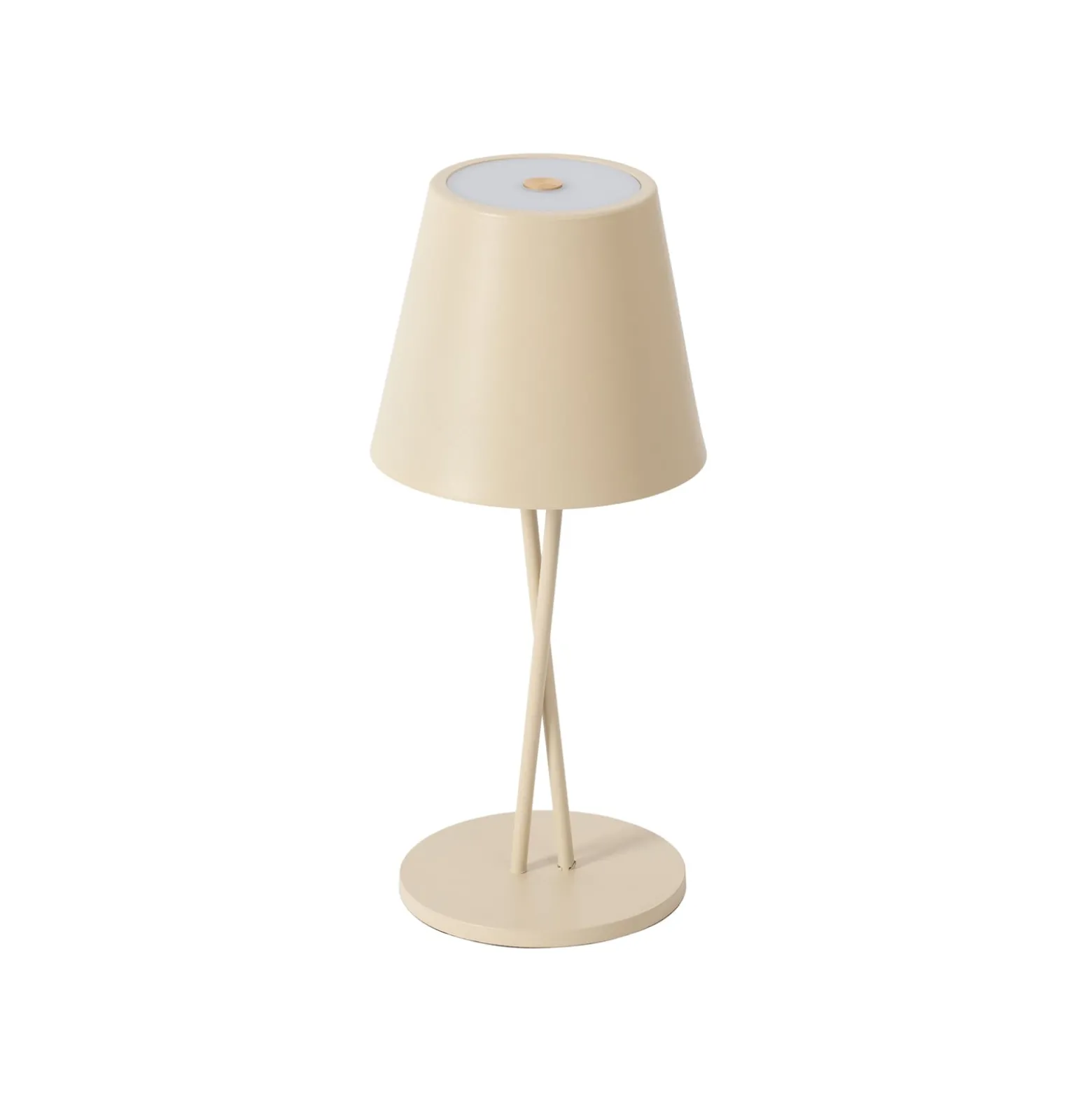 Lindby LED ladattava pöytävalaisin Janea, CROSS, beige, metallia