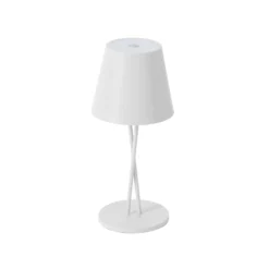 Lindby LED ladattava pöytävalaisin Janea CROSS, valkoinen, metallia