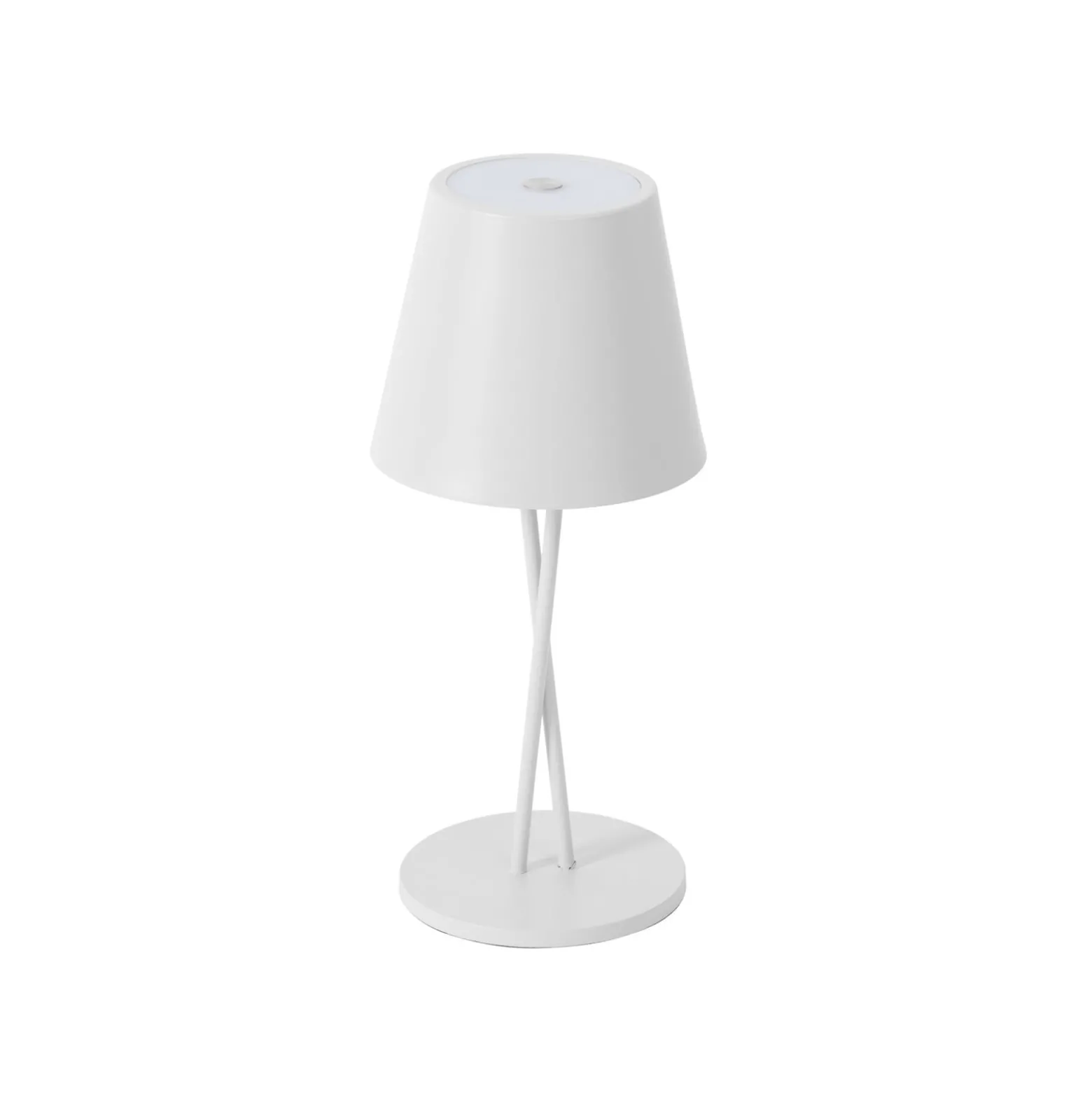 Lindby LED ladattava pöytävalaisin Janea CROSS, valkoinen, metallia