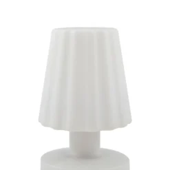 Lindby LED-ladattava pöytävalaisin Jovem, valkoinen, muovi, RGB