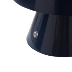 Lindby LED-ladattava pöytävalaisin Nevijo, sininen, Ø18cm, USB, himmennin