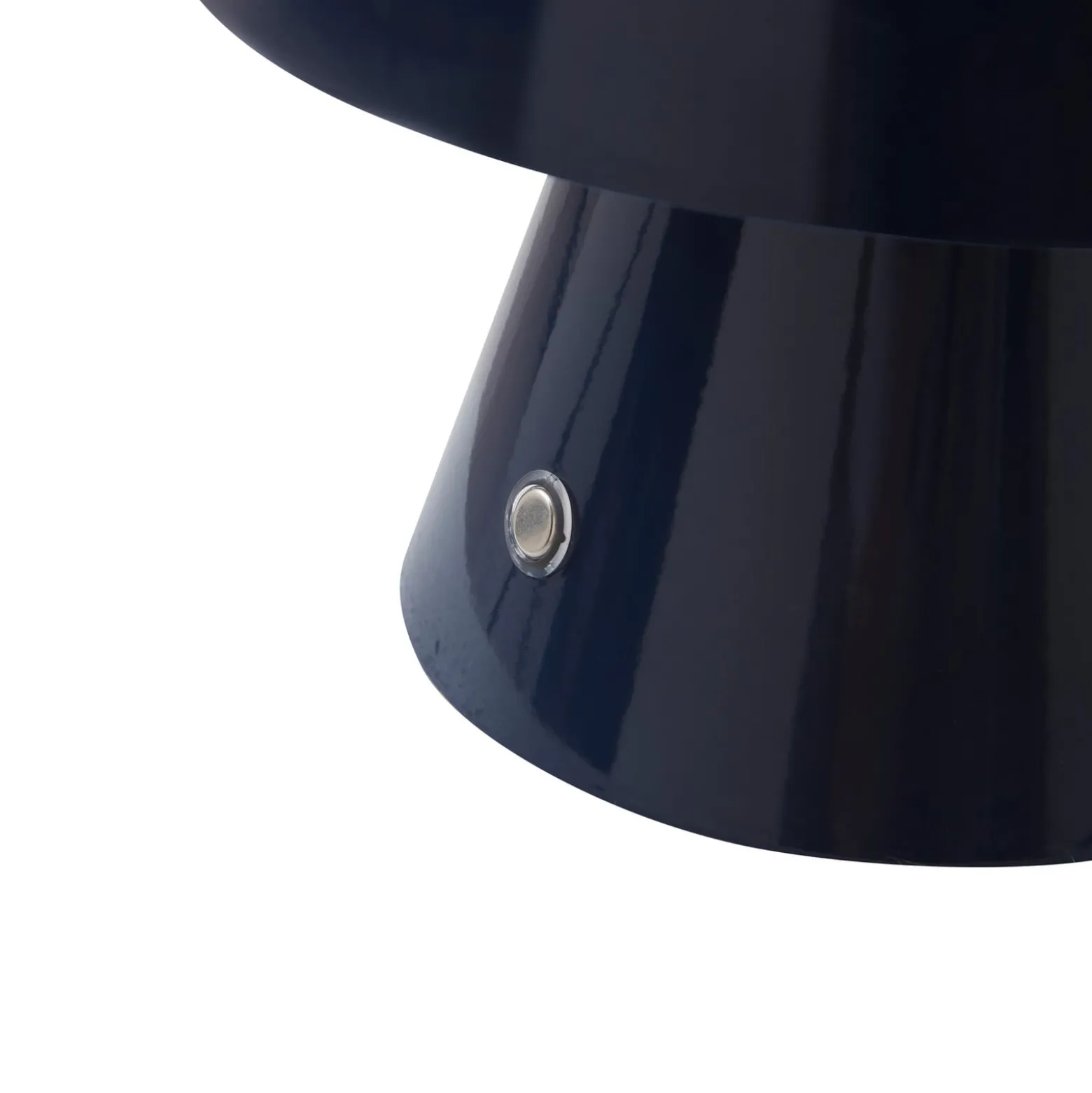 Lindby LED-ladattava pöytävalaisin Nevijo, sininen, Ø18cm, USB, himmennin