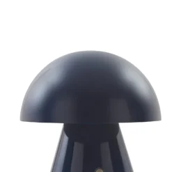 Lindby LED-ladattava pöytävalaisin Nevijo, sininen, Ø18cm, USB, himmennin
